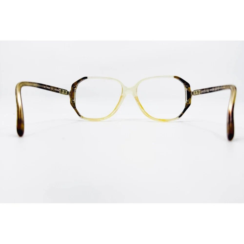Luxottica Vanessa Eyeglasses Women Yellow Regal Blue Oversized Frame Italy 135